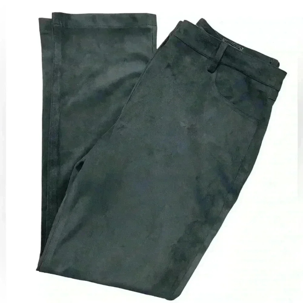 Guess ES Kelly Straight Pants Faux Suede Jet Black Size 31x29 NWT